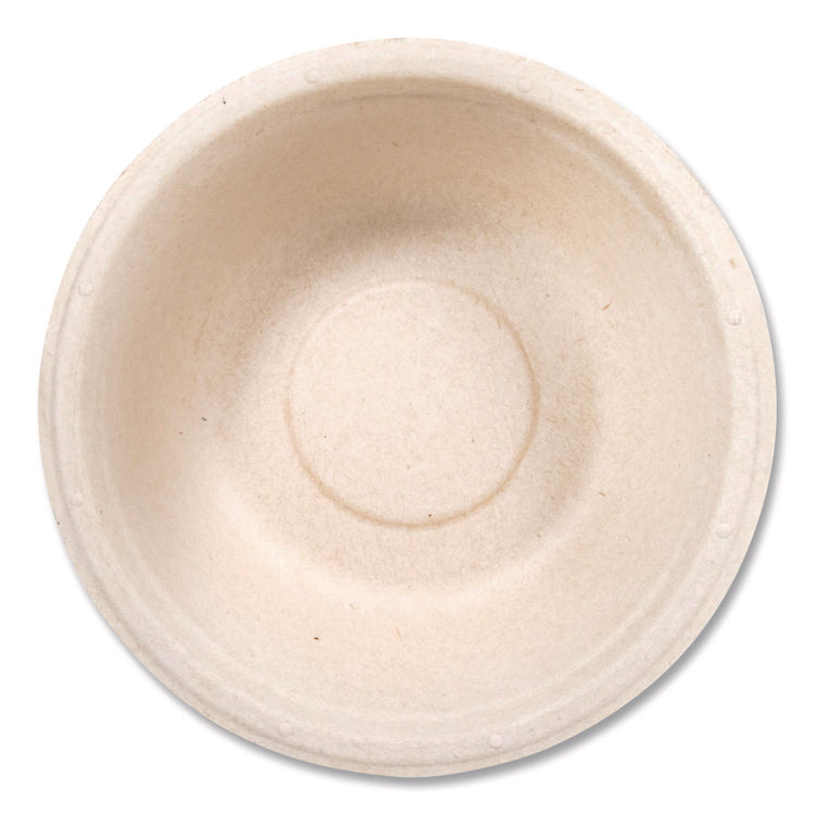 Compostable Molded Fiber Dinnerware, ProPlanet Seal, Bowl, 12 oz, Natural, 1,000/Carton