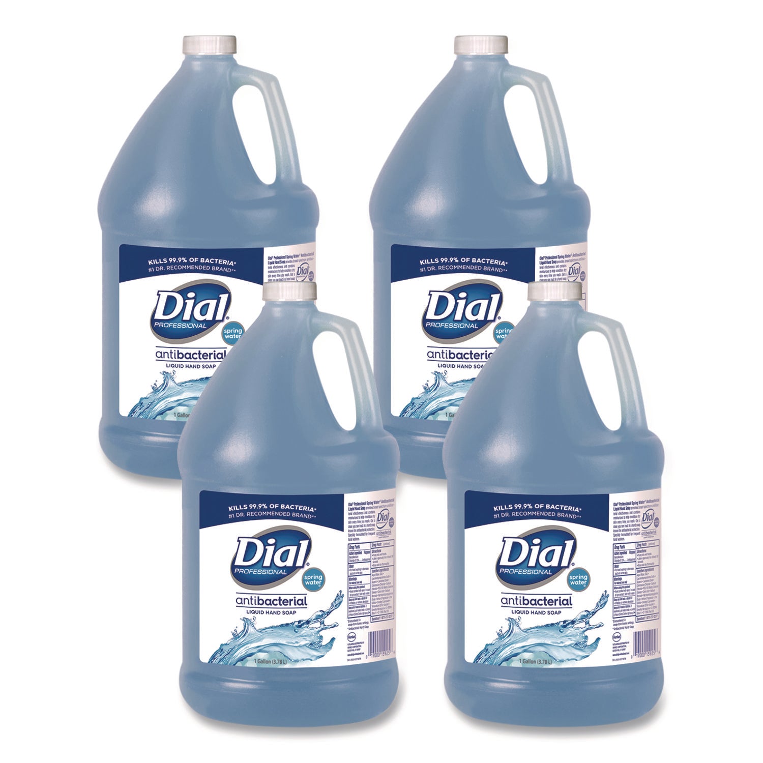 Antibacterial Liquid Hand Soap, Spring Water Scent, 1 gal, 4/Carton