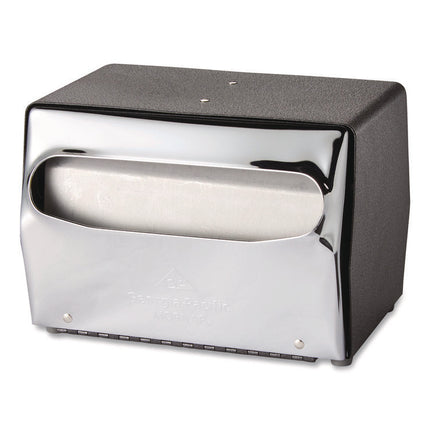 Tabletop Napkin Dispenser, 7.5" x 6" x 5.3", Black/Chrome