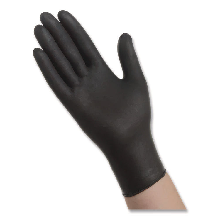 N720 SERIES POWDER-FREE NITRILE GLOVES, 6 MIL, MEDIUM, BLACK, 100/BOX, 10 BOXES/CARTON