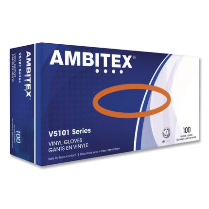 V5101 Series Latex-Free Powdered Vinyl Gloves, 3 Mil, Small, Clear, 100/box