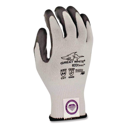 Great White 3gx Seamless Knit Dyneema Diamond Blended Gloves, Medium, White/gray