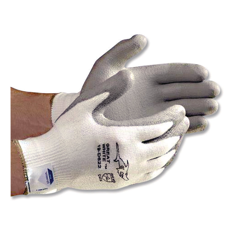 Great White 3gx Seamless Knit Dyneema Diamond Blended Gloves, Medium, White/gray