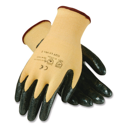 Kev Seamless Knit Kevlar Gloves, X-Large, Yellow/black, 12 Pairs