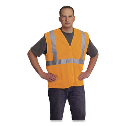 ANSI Class 2 Hook and Loop Safety Vest, 2X-Large, Hi-Viz Orange
