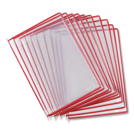 Pivoting Pockets, 1 Section, Red, 10/Pack