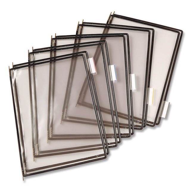 Pivoting Pockets, 1 Section, Black, 10/Pack