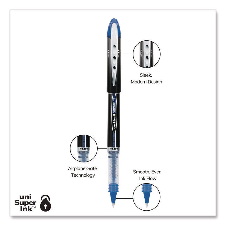VISION ELITE Hybrid Gel Pen, Stick, Fine 0.5 mm, Assorted Ink and Barrel Colors, 8/Pack