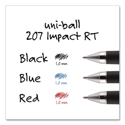 207 Impact RT Gel Retractable Pen Refills, Bold 1 mm Conical Tip, Black Ink, 2/Pack