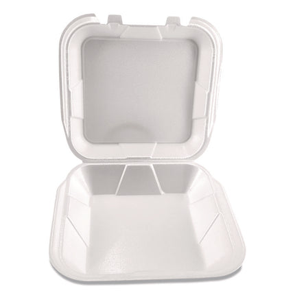 Foam Hinged Lid Containers, 9 x 10 x 3, White, Foam, 200/Carton