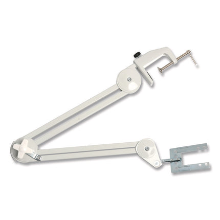 Premium Desktop Reference System with Mounting Arm, 10 Panels with Assorted Borders, White Base