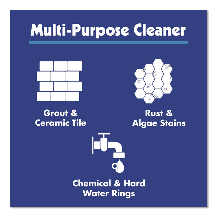 Tile and Concrete Cleaner, 6 x 1.5, Gray, 12/Carton