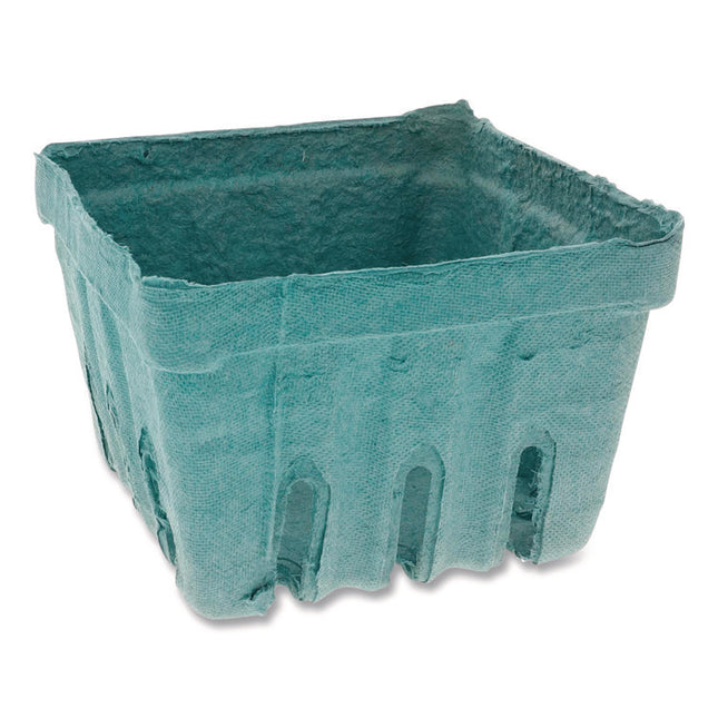 Berigard Molded Fiber Berry Basket, Quart, 5.5 x 5.5 x 3.25, Green, 297/Carton