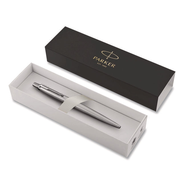Jotter Ballpoint Pen, Retractable, Fine 0.5 Mm, Blue Ink, Stainless Steel Barrel