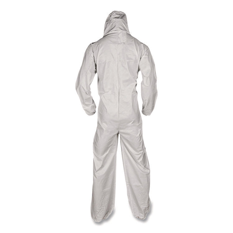KGA35 Liquid and Particle Protection Coveralls, Elastic Wrists, Ankles and Hood, 4X-Large, White, 25/Carton