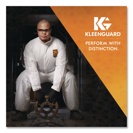 KGA35 Liquid and Particle Protection Coveralls, Elastic Wrists, Ankles and Hood, 4X-Large, White, 25/Carton
