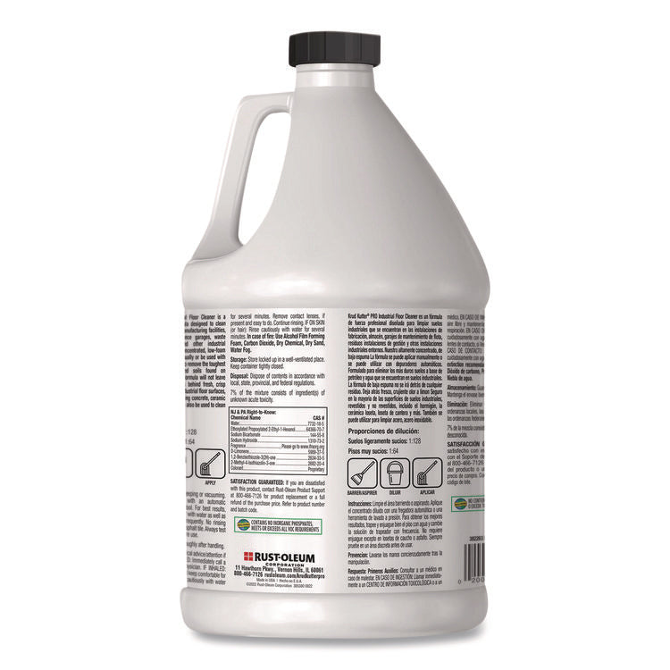 Concentrated Low Foam Industrial Floor Cleaner, Lemon Scent, 1 gal Bottle, 4/Carton