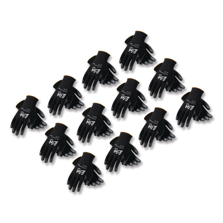 Gp Polyurethane-Coated Nylon Gloves, Large, Black, 12 Pairs
