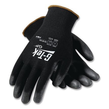 Gp Polyurethane-Coated Nylon Gloves, Large, Black, 12 Pairs