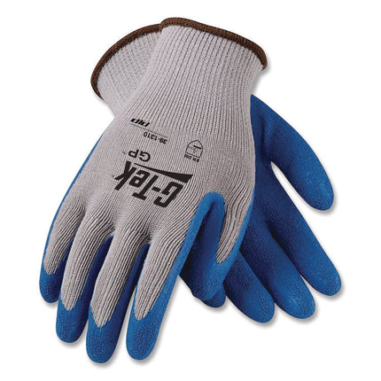 Gp Latex-Coated Cotton/polyester Gloves, Large, Gray/blue, 12 Pairs