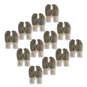 Pvc-Dotted Cotton/polyester Work Gloves, Small, Gray/black, 12 Pairs