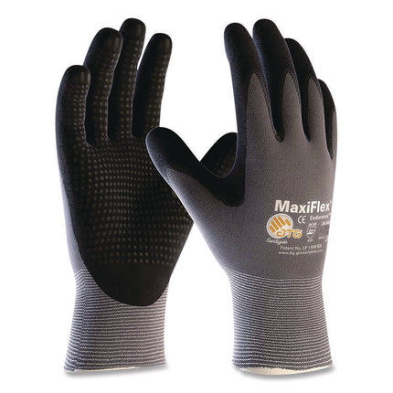 Ultimate Seamless Knit Nylon Gloves, Nitrile Coated Microfoam Grip On Palm, Fingers And Knuckles, X-Large, Gray, 12 Pairs