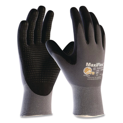 Ultimate Seamless Knit Nylon Gloves, Nitrile Coated Microfoam Grip On Palm And Fingers, X-Large, Gray, 12 Pairs