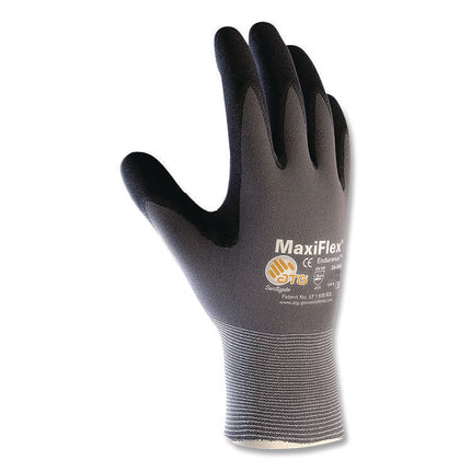 Ultimate Seamless Knit Nylon Gloves, Nitrile Coated Microfoam Grip On Palm And Fingers, Small, Gray, 12 Pairs