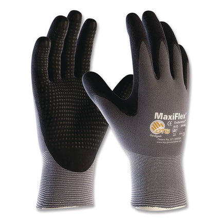 Ultimate Seamless Knit Nylon Gloves, Nitrile Coated Microfoam Grip On Palm And Fingers, Small, Gray, 12 Pairs