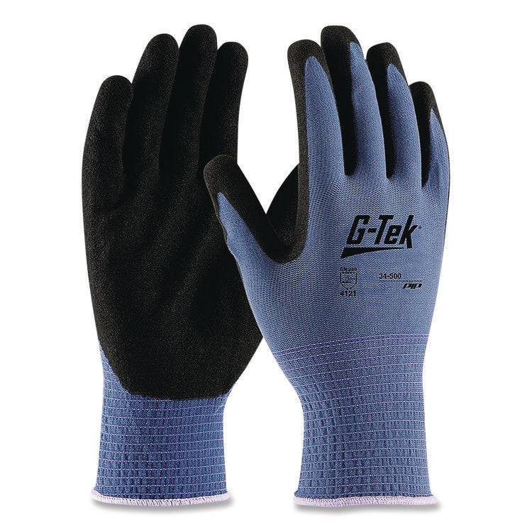 Gp Nitrile-Coated Nylon Gloves, Medium, Blue/black, 12 Pairs