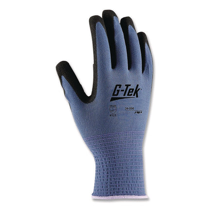 Gp Nitrile-Coated Nylon Gloves, Large, Blue/black, 12 Pairs
