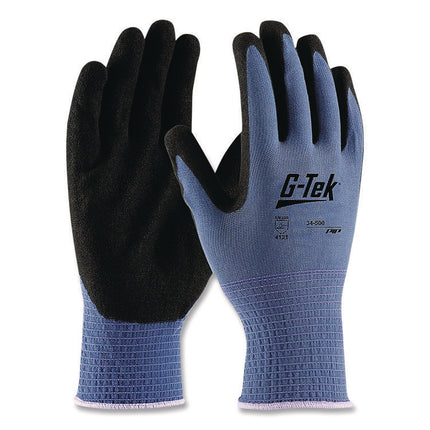Gp Nitrile-Coated Nylon Gloves, Large, Blue/black, 12 Pairs