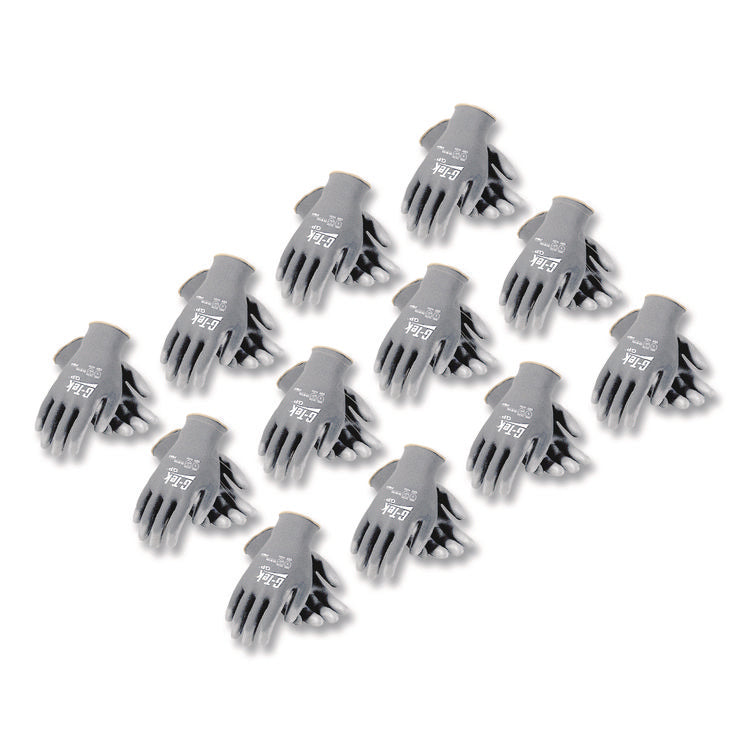 Gp Polyurethane-Coated Nylon Gloves, Small, Gray, 12 Pairs