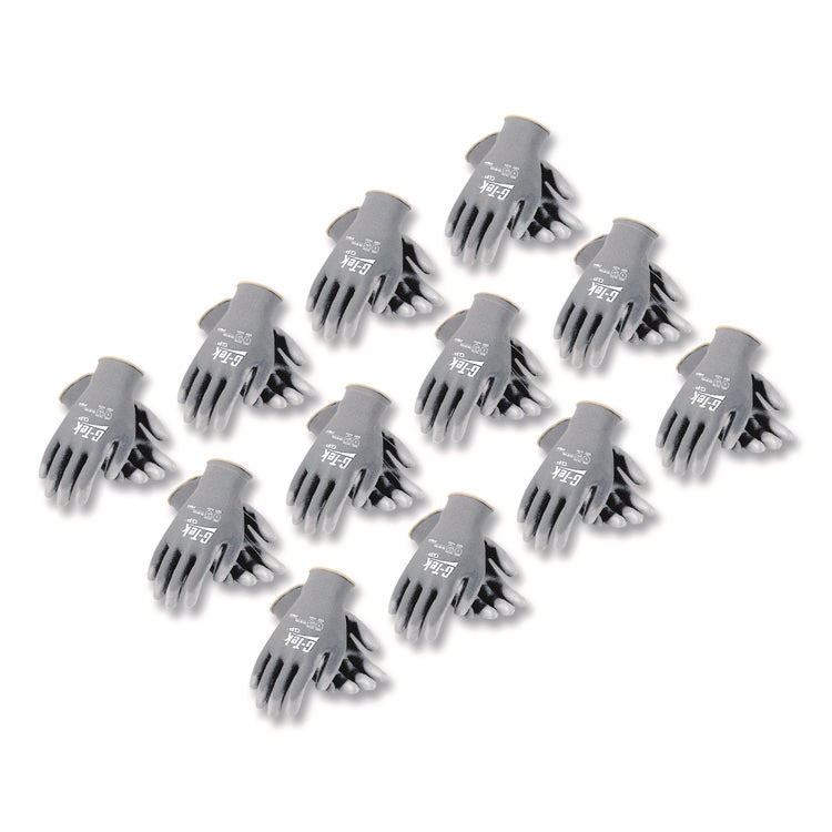 Gp Polyurethane-Coated Nylon Gloves, Large, Gray, 12 Pairs