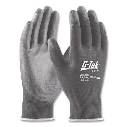 Gp Polyurethane-Coated Nylon Gloves, Large, Gray, 12 Pairs