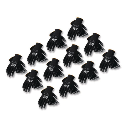Gp Polyurethane-Coated Nylon Gloves, X-Large, Black, 12 Pairs