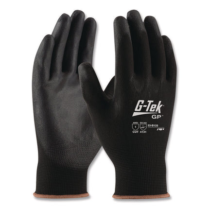 Gp Polyurethane-Coated Nylon Gloves, X-Large, Black, 12 Pairs