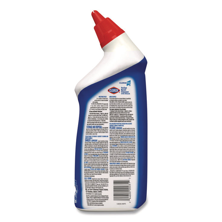 Toilet Bowl Cleaner With Bleach, Fresh Scent, 24 Oz Bottle, 12/carton