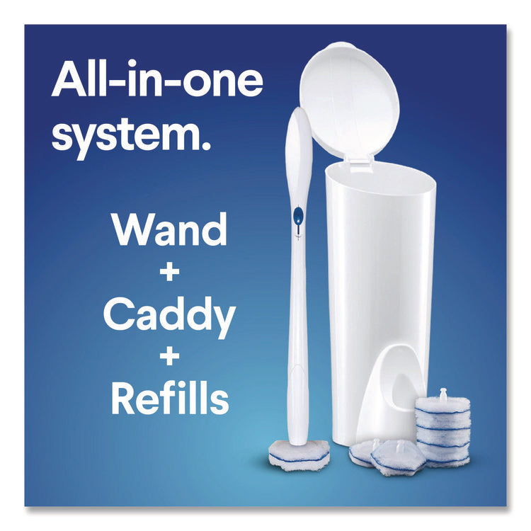 Toiletwand Disposable Toilet Cleaning System: Handle, Caddy And Refills, White, 6/Carton