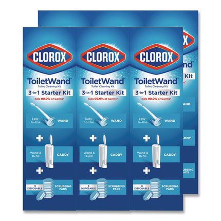 Toiletwand Disposable Toilet Cleaning System: Handle, Caddy And Refills, White, 6/Carton