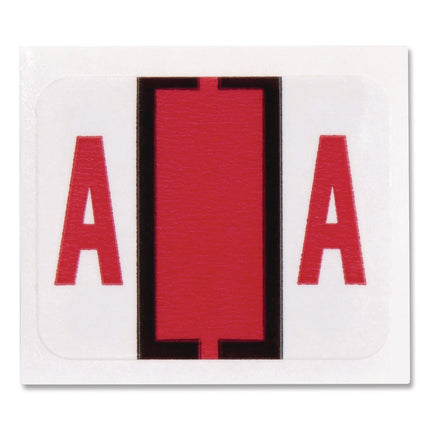 A-Z Color-Coded End Tab Filing Labels, A, 1 X 1.25, White, 500/roll