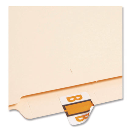 A-Z Color-Coded End Tab Filing Labels, B, 1 X 1.25, White, 500/roll