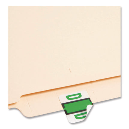 A-Z Color-Coded End Tab Filing Labels, D, 1 X 1.25, White, 500/roll