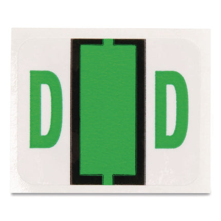A-Z Color-Coded End Tab Filing Labels, D, 1 X 1.25, White, 500/roll