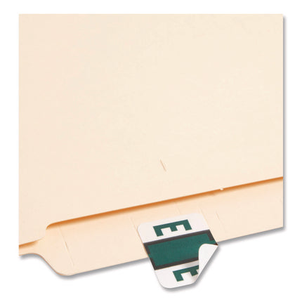 A-Z Color-Coded End Tab Filing Labels, E, 1 X 1.25, White, 500/roll