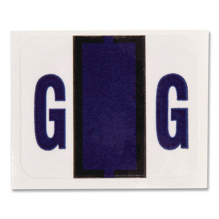 A-Z Color-Coded End Tab Filing Labels, G, 1 X 1.25, White, 500/roll