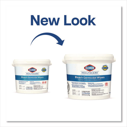 Bleach Germicidal Wipes, 1-Ply, 12 x 12, Unscented, White, 110/Bucket