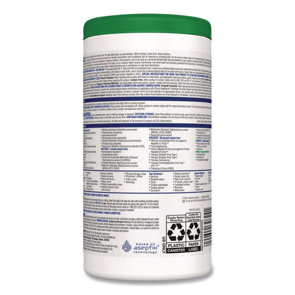 Hydrogen Peroxide Cleaner Disinfectant Wipes, 9 x 6.75, Unscented, White, 95/Canister, 6 Canisters/Carton