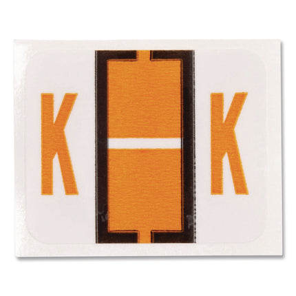 A-Z Color-Coded End Tab Filing Labels, K, 1 X 1.25, White, 500/roll