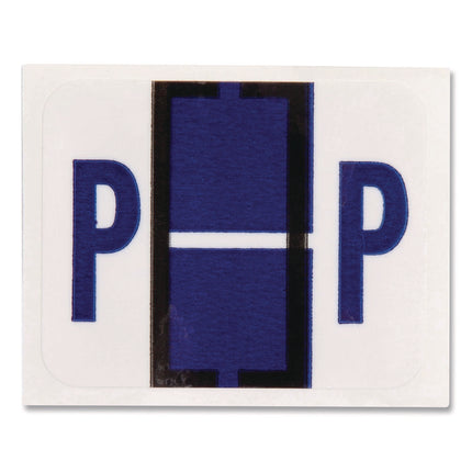 A-Z Color-Coded End Tab Filing Labels, P, 1 X 1.25, White, 500/roll